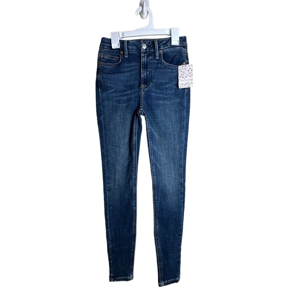 Free People NWT Montana Skinny Slim Leg Jeans in Lake Blue Women’s Size 25 - Picture 4 of 16